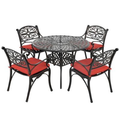 Image showing  5 pc. Cast Aluminum Outdoor Dining Set with Cushions