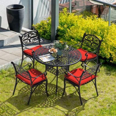 Image showing  5 pc. Cast Aluminum Outdoor Dining Set with Cushions