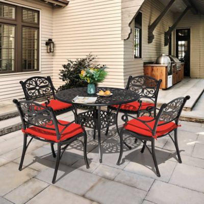 Image showing  5 pc. Cast Aluminum Outdoor Dining Set with Cushions