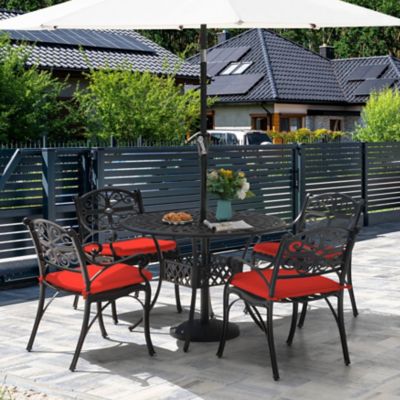 Image showing  5 pc. Cast Aluminum Outdoor Dining Set with Cushions