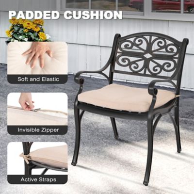 Image showing 8 th Nuu Garden Outdoor 5 pc. Cast Aluminum Dining Set with Umbrella Hole and Cushions