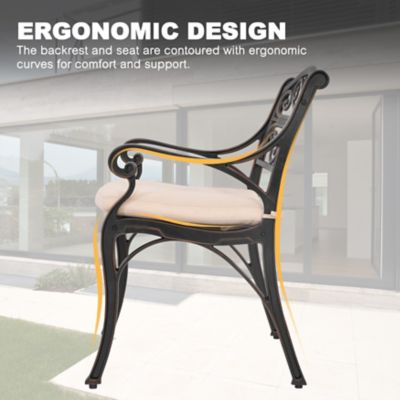 Image showing 9 th Nuu Garden Outdoor 5 pc. Cast Aluminum Dining Set with Umbrella Hole and Cushions