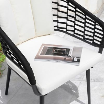 Image showing  Outdoor Woven Rope Chairs with Thick Cushions