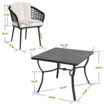 Image showing 5 th Nuu Garden Outdoor Patio 5 pc. Dining Set with Powder-Coated Frame