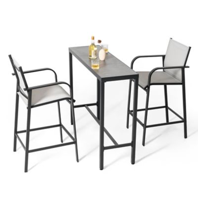 Image showing  Outdoor Textilene Bar Set with Powder-Coated Iron Frame
