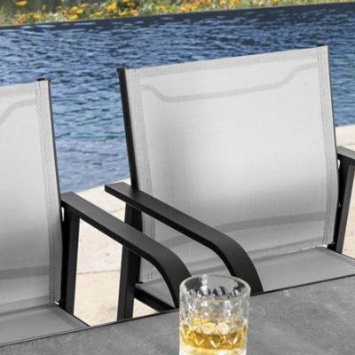 Image showing  Outdoor Textilene Bar Set with Powder-Coated Iron Frame