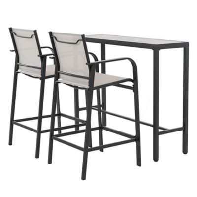 Image showing  Outdoor Textilene Bar Set with Powder-Coated Iron Frame