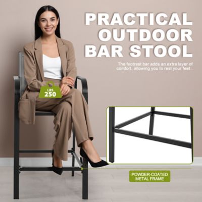 Image showing 7 th Nuu Garden Outdoor Textilene Bar Set with Powder-Coated Iron Frame