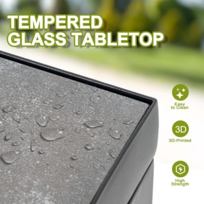 Image showing 8 th Nuu Garden Outdoor Textilene Bar Set with Powder-Coated Iron Frame