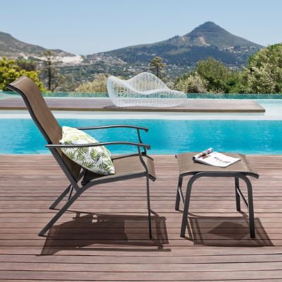 Image showing  Outdoor 2-Piece Breathable Textilene Lounge Chair with Ottoman