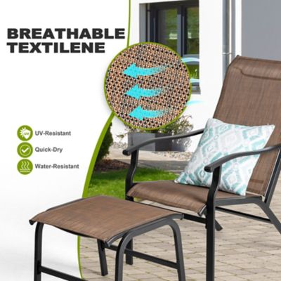 Image showing 6 th Nuu Garden Outdoor 2 pc. Breathable Textilene Lounge Chair with Ottoman