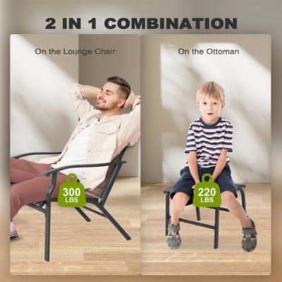 Image showing 7 th Nuu Garden Outdoor 2 pc. Breathable Textilene Lounge Chair with Ottoman