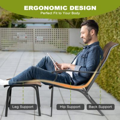 Image showing 8 th Nuu Garden Outdoor 2 pc. Breathable Textilene Lounge Chair with Ottoman