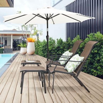 Image showing 9 th Nuu Garden Outdoor 2 pc. Breathable Textilene Lounge Chair with Ottoman