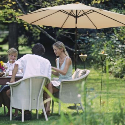Image showing  Outdoor Round Patio Vented Umbrella, Crank, Push Button Tilt