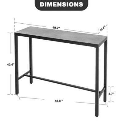 Image showing 5 th Nuu Garden Outdoor Iron Bar Table with 3D-Print Tempered Glass Tabletop