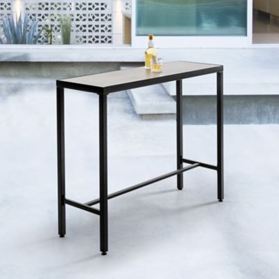 Image showing 7 th Nuu Garden Outdoor Iron Bar Table with 3D-Print Tempered Glass Tabletop