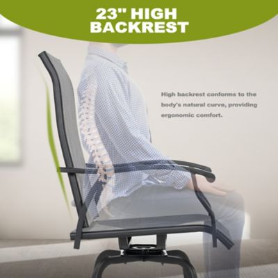 Image showing 6 th Nuu Garden Outdoor 2 pc. Textilene Swivel Bar Stools with High Backrest