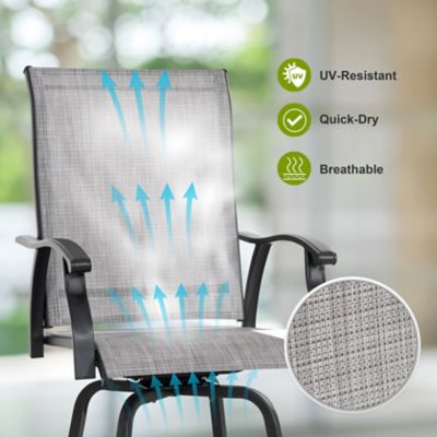 Image showing 7 th Nuu Garden Outdoor 2 pc. Textilene Swivel Bar Stools with High Backrest