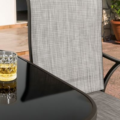 Image showing  Outdoor 3 pc. Textilene Bar Set with Swivel Design