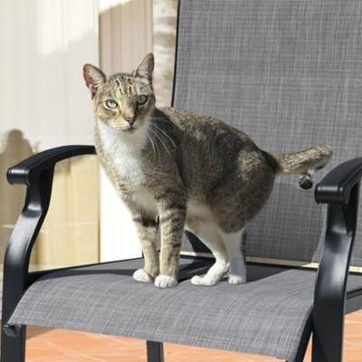 Image showing  Outdoor 2-Piece Textilene Bar Stools with High Backrest