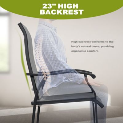 Image showing 7 th Nuu Garden Outdoor 2 pc. Textilene Bar Stools with High Backrest