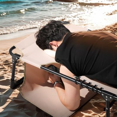 Image showing  Outdoor 5-Position Adjustable Lounge Chair Folding Tanning Chair