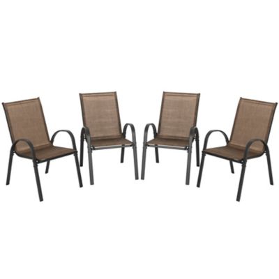 Image showing  Outdoor 4-Piece Patio Dining Chairs, Stackable Chairs