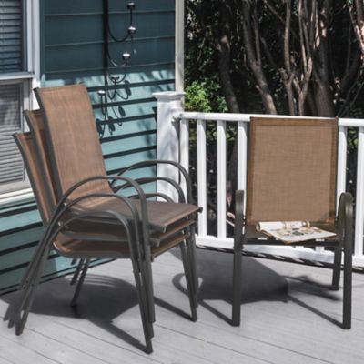 Image showing  Outdoor 4-Piece Patio Dining Chairs, Stackable Chairs