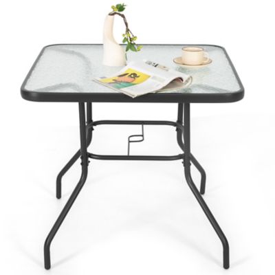 Image showing  Outdoor Square Dining Table, Tempered Glass Tabletop