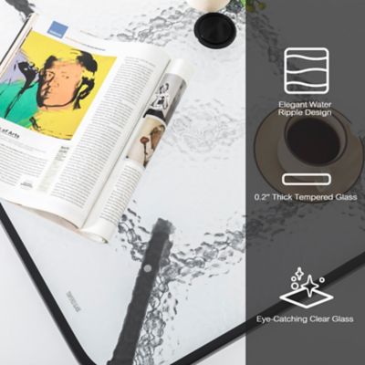 Image showing 6 th Nuu Garden Outdoor Square Dining Table, Tempered Glass Tabletop