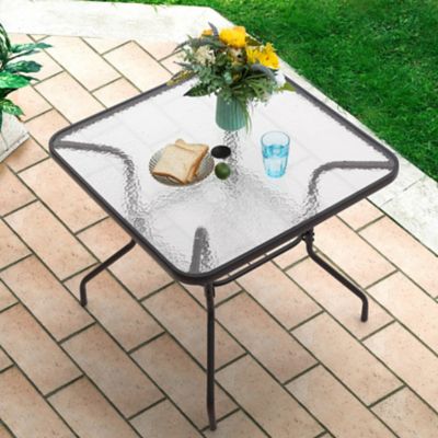 Image showing 8 th Nuu Garden Outdoor Square Dining Table, Tempered Glass Tabletop