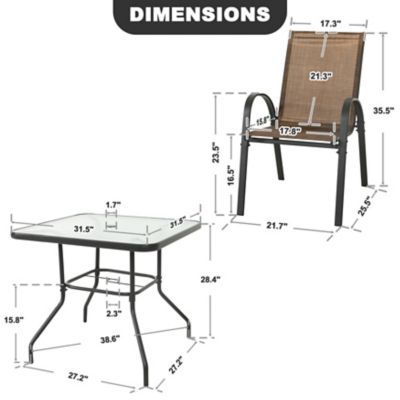 Image showing 5 th Nuu Garden 5 pc. Outdoor Textilene Dining Set with Umbrella Hole