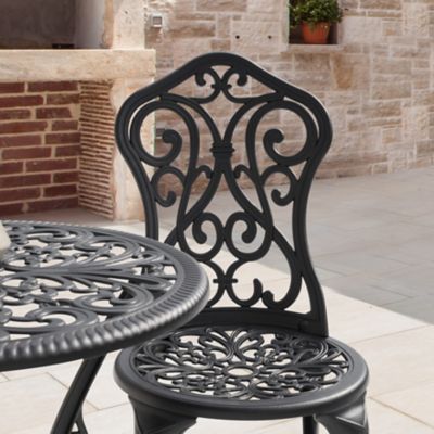 Image showing  Outdoor Cast Aluminum Table Set with 2 Chairs, Umbrella Hole