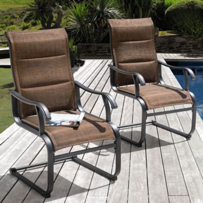 Image showing  Outdoor Patio Dining Chairs, Breathable Textilene, Iron Frame