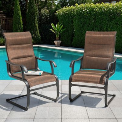 Image showing  Outdoor Patio Dining Chairs, Breathable Textilene, Iron Frame