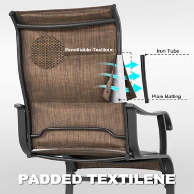 Image showing 6 th Nuu Garden Outdoor Patio Dining Chairs, Breathable Textilene, Iron Frame