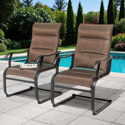 Image showing 8 th Nuu Garden Outdoor Patio Dining Chairs, Breathable Textilene, Iron Frame