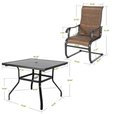 Image showing 5 th Nuu Garden Outdoor 5 pc. Dining Set with Umbrella Hole, Textilene and Iron