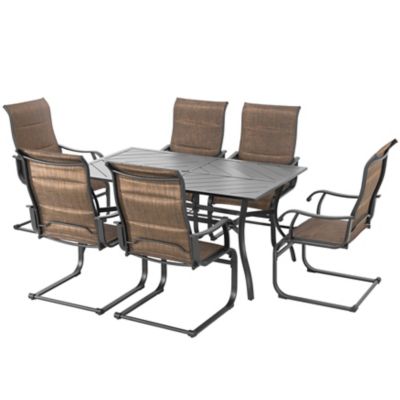 Image showing  Outdoor 7 pc. Patio Dining Set, Textilene and Iron, Umbrella Hole