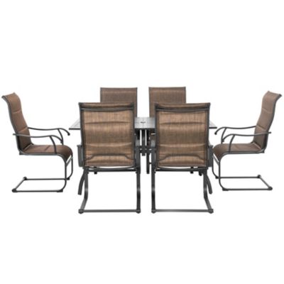 Image showing  Outdoor 7 pc. Patio Dining Set, Textilene and Iron, Umbrella Hole