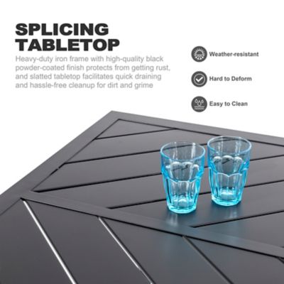 Image showing  Outdoor 7 pc. Patio Dining Set, Textilene and Iron, Umbrella Hole