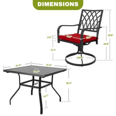 Image showing 5 th Nuu Garden 5 pc. Outdoor Dining Set with Swivel Design and Cushions