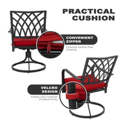 Image showing 5 th Nuu Garden Outdoor 7 pc. Patio Dining Set with Umbrella Hole, Swivel Design