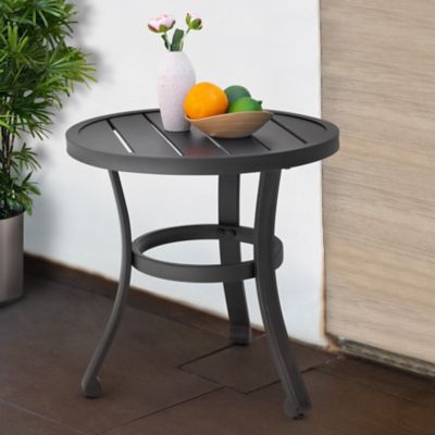 Image showing  Outdoor Metal Side Table, Round End Table