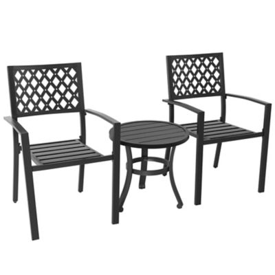 Image showing 9 th Nuu Garden Outdoor 3 pc. Bistro Set, Powder-Coated Iron Finish