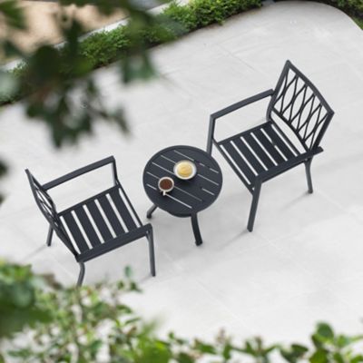 Nuu Garden Outdoor 3-Piece Iron Bistro Set, Powder-Coated Finish