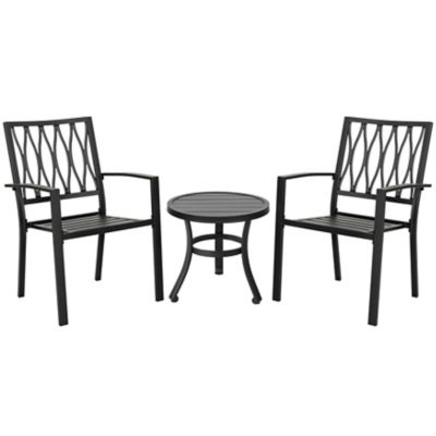 Image showing  Outdoor 3 pc. Iron Bistro Set, Powder-Coated Finish