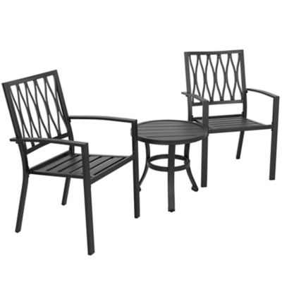 Image showing  Outdoor 3 pc. Iron Bistro Set, Powder-Coated Finish