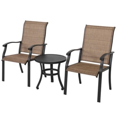 Image showing 2 th Nuu Garden Outdoor 3 pc. Bistro Set, Textilene, Powder-Coated Iron Frame